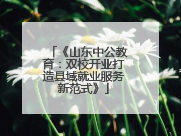 《山东中公教育：双校开业打造县域就业服务新范式》