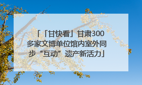 「甘快看」甘肃300多家文博单位馆内室外同步“互动”遗产新活力