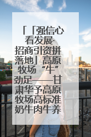 「强信心 看发展·招商引资拼落地」高原牧场“牛”劲足——甘肃华予高原牧场高标准奶牛肉牛养殖项目一线见闻