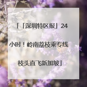 「深圳特区报」24小时！岭南荔枝乘专线 枝头直飞新加坡