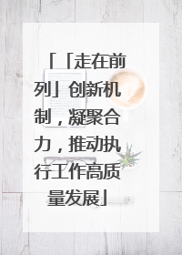 「走在前列」创新机制，凝聚合力，推动执行工作高质量发展