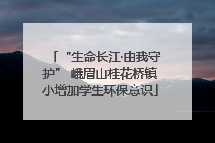 “生命长江·由我守护” 峨眉山桂花桥镇小增加学生环保意识