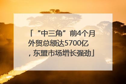 “中三角”前4个月外贸总额达5700亿，东盟市场增长强劲