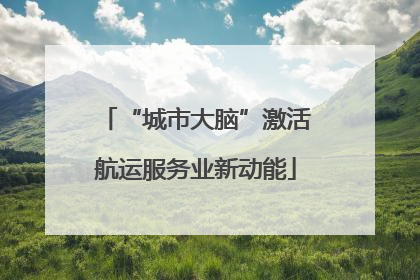 “城市大脑”激活航运服务业新动能