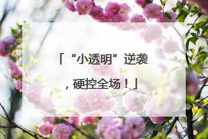 “小透明”逆袭，硬控全场！