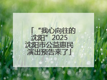 “我心向往的沈阳”2025沈阳市公益惠民演出预告来了