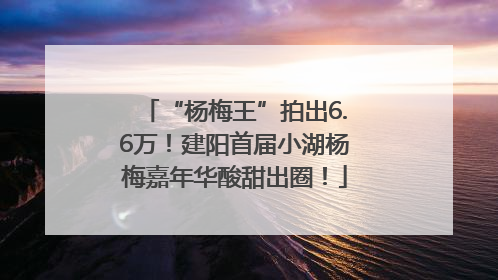 “杨梅王”拍出6.6万！建阳首届小湖杨梅嘉年华酸甜出圈！