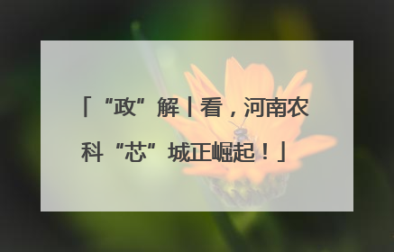 “政”解丨看，河南农科“芯”城正崛起！
