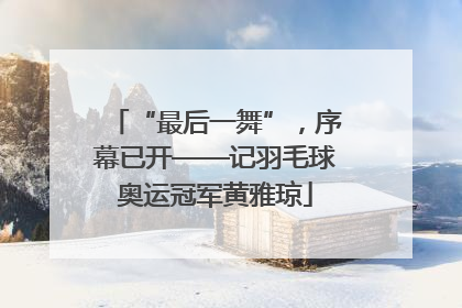 “最后一舞”，序幕已开——记羽毛球奥运冠军黄雅琼