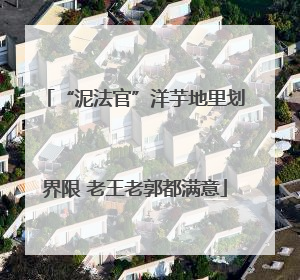 “泥法官”洋芋地里划界限 老王老郭都满意