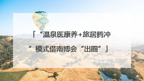 “温泉医康养+旅居腾冲”模式借南博会“出圈”