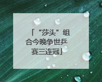 “莎头”组合今晚争世乒赛三连冠