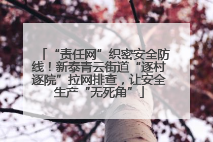 “责任网”织密安全防线！新泰青云街道“逐村逐院”拉网排查，让安全生产“无死角”