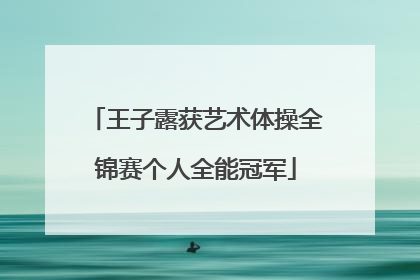 王子露获艺术体操全锦赛个人全能冠军