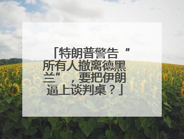 特朗普警告“所有人撤离德黑兰”，要把伊朗逼上谈判桌？