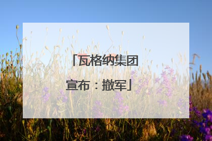 瓦格纳集团宣布：撤军
