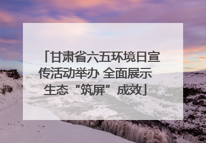 甘肃省六五环境日宣传活动举办 全面展示生态“筑屏”成效
