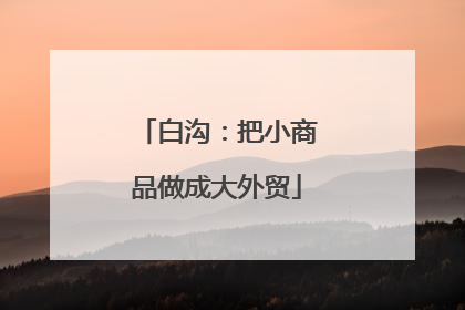 白沟：把小商品做成大外贸