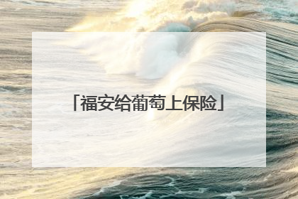 福安给葡萄上保险