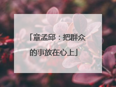 章孟邱：把群众的事放在心上
