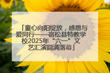 童心向阳绽放，感恩与爱同行——宿松县特教学校2025年“六一”文艺汇演圆满落幕