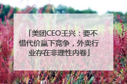 美团CEO王兴：要不惜代价赢下竞争，外卖行业存在非理性内卷