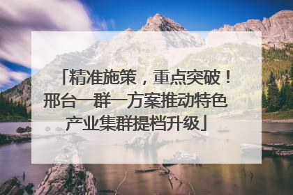 精准施策，重点突破！邢台一群一方案推动特色产业集群提档升级