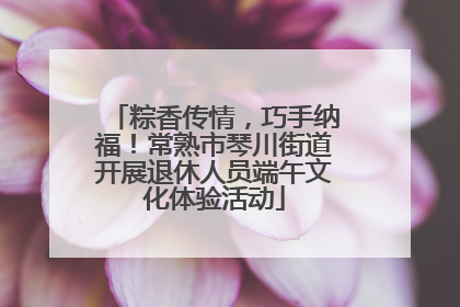 粽香传情，巧手纳福！常熟市琴川街道开展退休人员端午文化体验活动