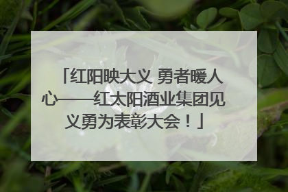 红阳映大义 勇者暖人心——红太阳酒业集团见义勇为表彰大会！