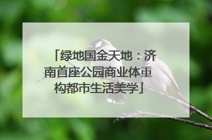 绿地国金天地：济南首座公园商业体重构都市生活美学