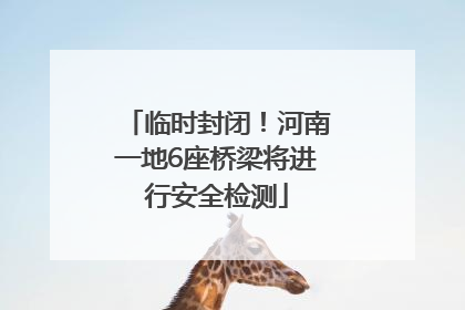 临时封闭！河南一地6座桥梁将进行安全检测