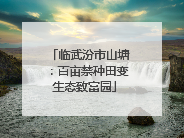 临武汾市山塘：百亩禁种田变生态致富园