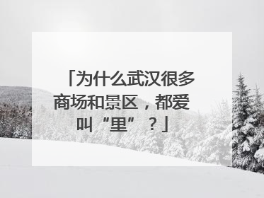 为什么武汉很多商场和景区，都爱叫“里”？