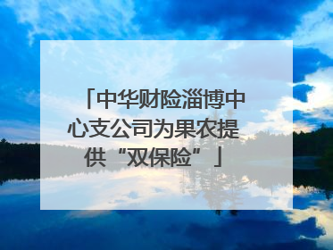 中华财险淄博中心支公司为果农提供“双保险”