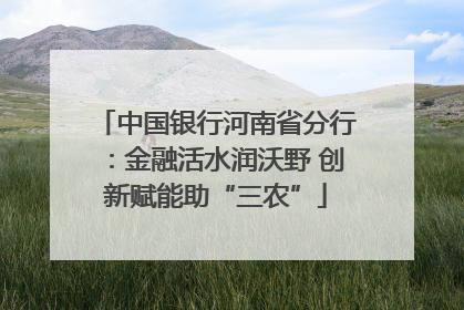 中国银行河南省分行：金融活水润沃野 创新赋能助“三农”