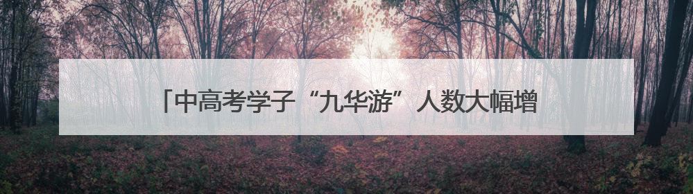 中高考学子“九华游”人数大幅增加 考后经济催热旅游美发等行业