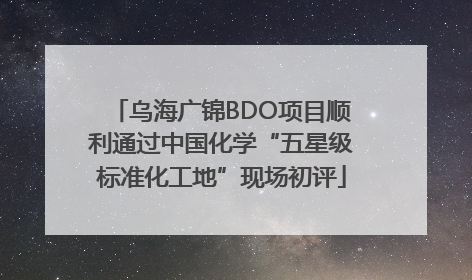 乌海广锦BDO项目顺利通过中国化学“五星级标准化工地”现场初评