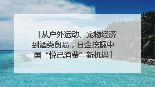 从户外运动、宠物经济到酒类贸易，日企挖掘中国“悦己消费”新机遇