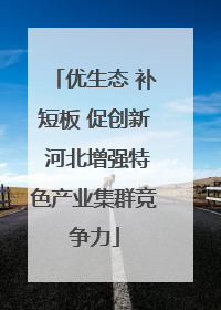 优生态 补短板 促创新 河北增强特色产业集群竞争力