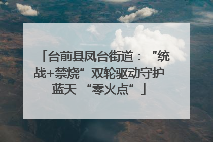 台前县凤台街道：“统战+禁烧”双轮驱动守护蓝天 “零火点”