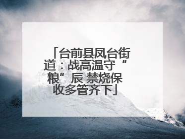 台前县凤台街道：战高温守“粮”辰 禁烧保收多管齐下