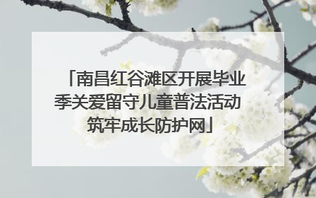 南昌红谷滩区开展毕业季关爱留守儿童普法活动 筑牢成长防护网
