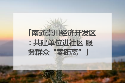 南通崇川经济开发区：共建单位进社区 服务群众“零距离”