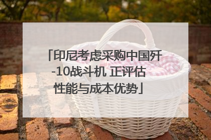 印尼考虑采购中国歼-10战斗机 正评估性能与成本优势