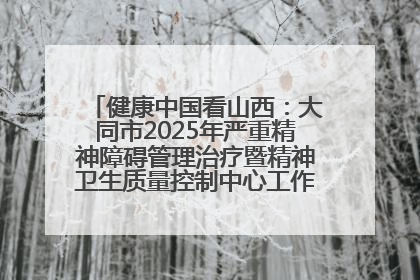 健康中国看山西：大同市2025年严重精神障碍管理治疗暨精神卫生质量控制中心工作培训班开班