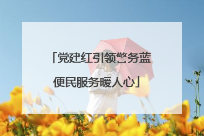 党建红引领警务蓝 便民服务暖人心
