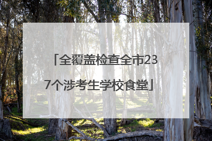 全覆盖检查全市237个涉考生学校食堂