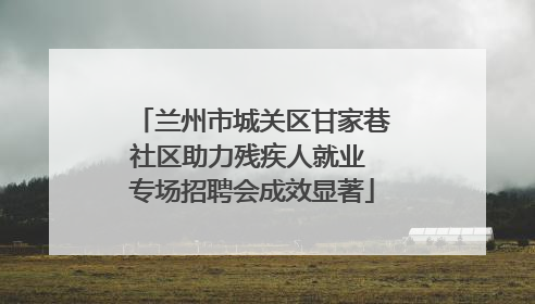 兰州市城关区甘家巷社区助力残疾人就业 专场招聘会成效显著