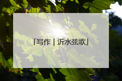 写作｜沂水弦歌