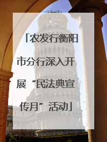 农发行衡阳市分行深入开展“民法典宣传月”活动